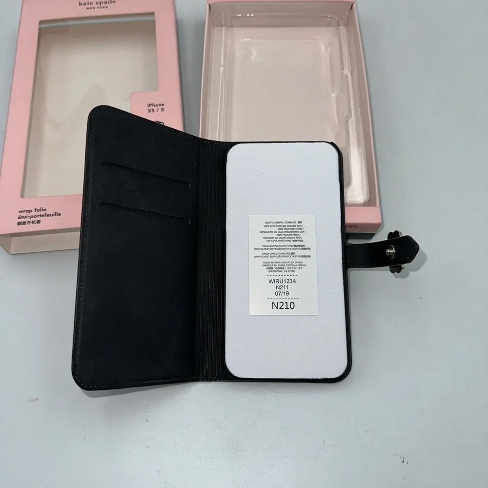 Kate Spade New York Glitter Black‎ Wrap Folio Smartphone Case iPhone X/XS